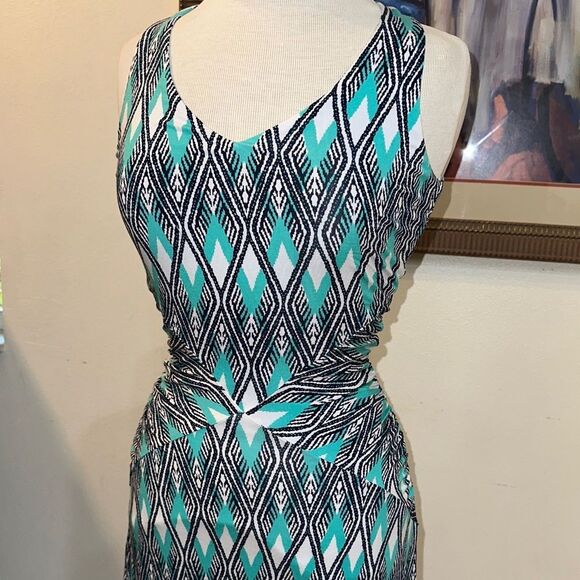 NWT Tart Turquoise/Black Patterned Maxi Dress Size Small - Picture 3 of 7